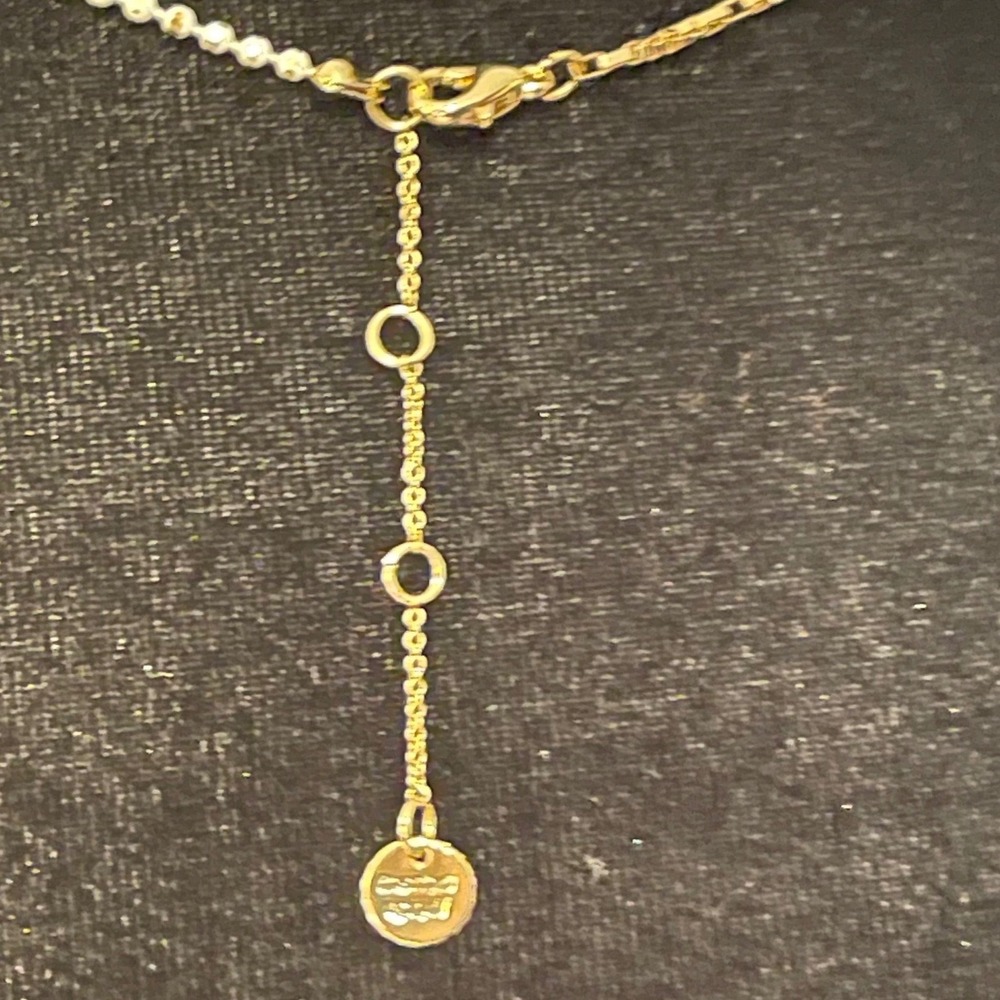 Sunburst Medallion Necklace Womens OS Gold Mixed Chain Celestial Toggle Pendant - Picture 3 of 4